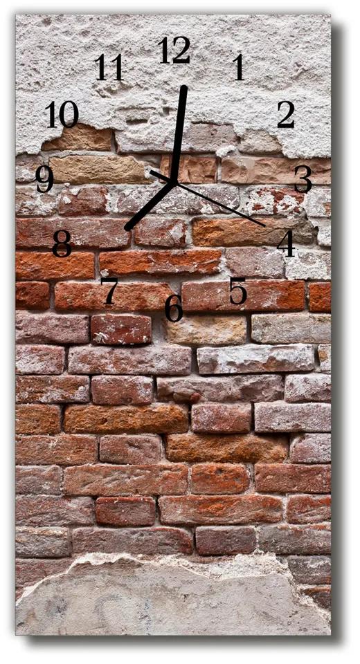 Ceas de perete din sticla vertical Perete de perete de cărămidă roșie