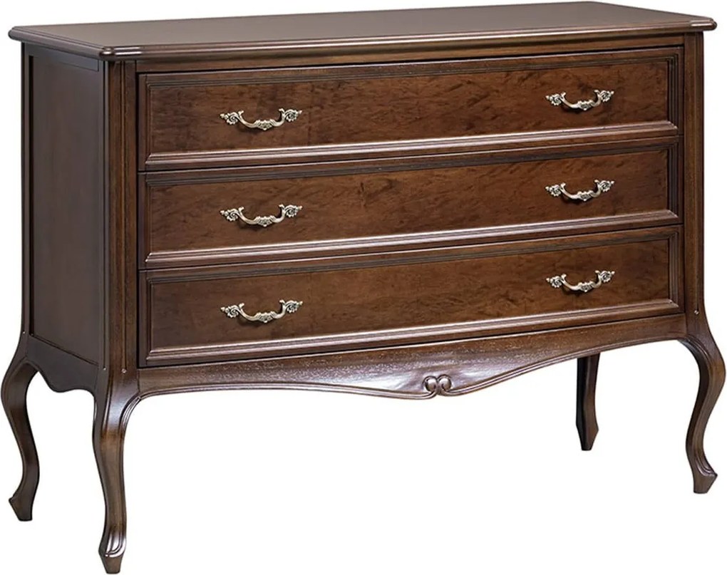 Comodă lemn masiv nuc Ambra, 130 × 52 × 95 cm