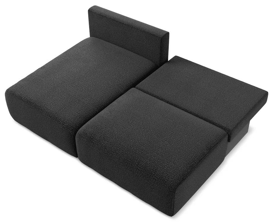 Colțar negru extensibil/cu spațiu de depozitare (cu colț pe partea stângă) Kalena – Makamii