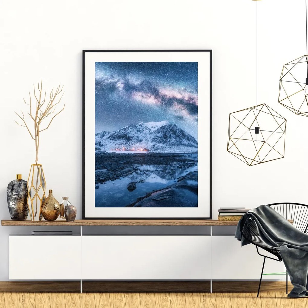 Poster - Munte sub cerul cu stele (A4)