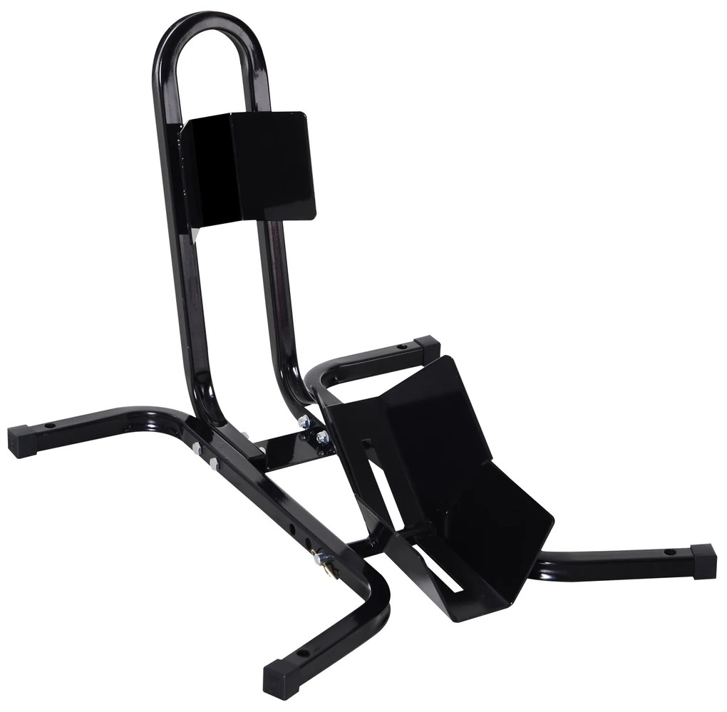 HOMCOM Suport pentru Motocicletă Reglabil pe 3 Nivele, Sistem de Blocare Roți Motocicletă în Metal cu Găuri, 60x55x43 cm, Negru