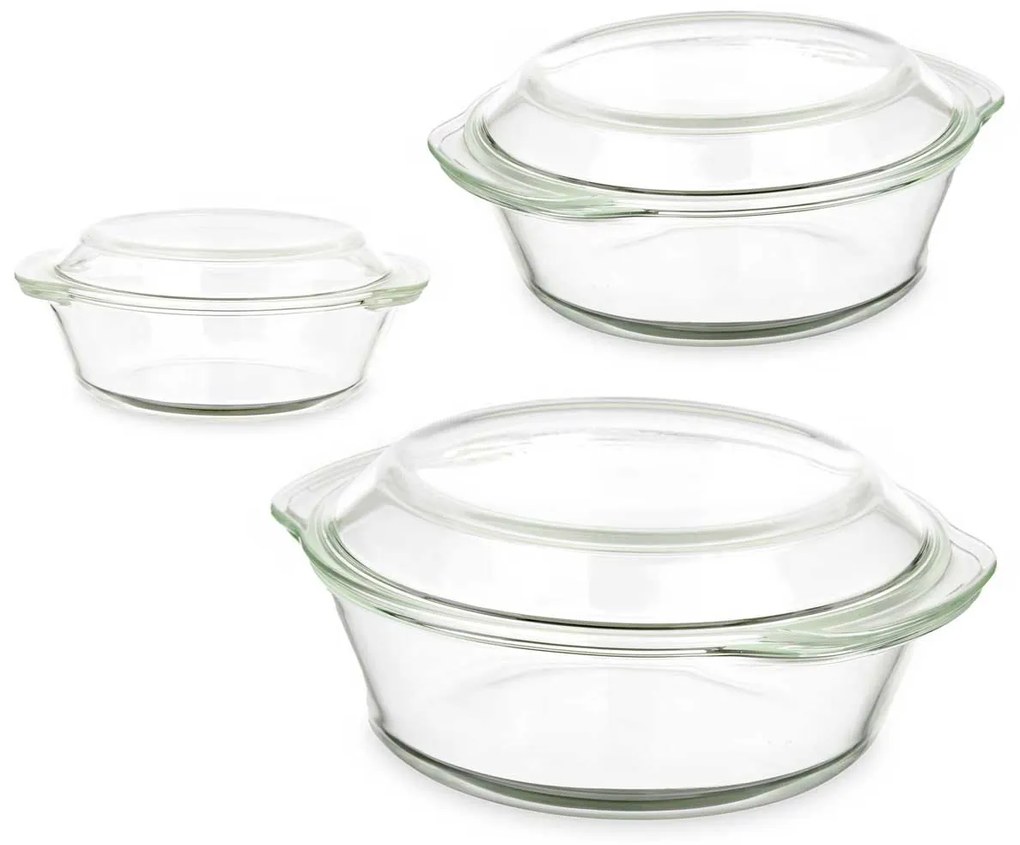 Set 3 vase rotunde termorezistente
