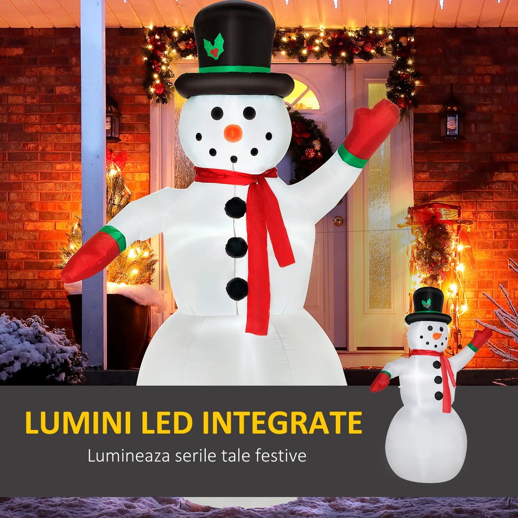 Om de zapada gonflabil cu lumini LED, decoratiuni de Craciun pentru interior si exterior 159x95x243cm Outsunny | Aosom RO