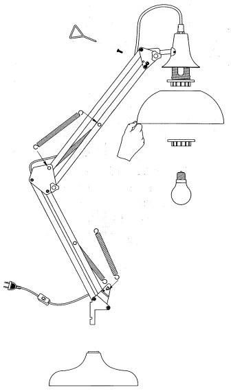 Eglo 94699 - Lampa de masa BORGILLIO 1xE27/40W/230V
