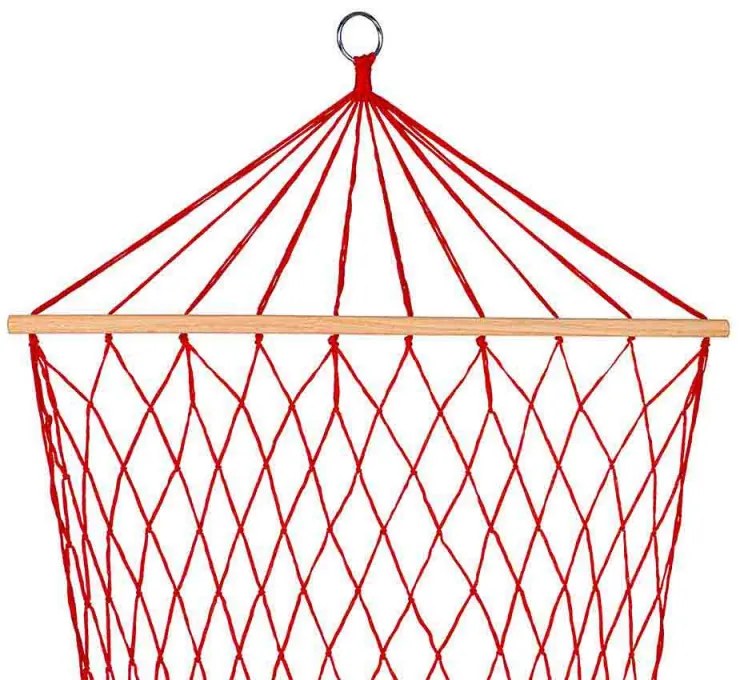 Hamac din franghie Muhler 9041, Single, Pana la 100 kg, Rosu