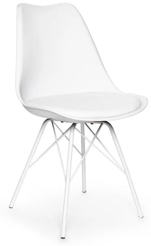 Set 2 scaune cu picioare din metal loomi.design Eco, alb