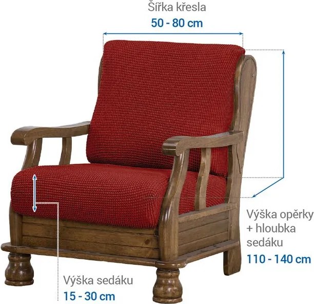 Nueva Textura Huse care se întind foarte bine NIAGARA cărămizii fotoliu cu manere de lemn (l. 50 - 80 cm)