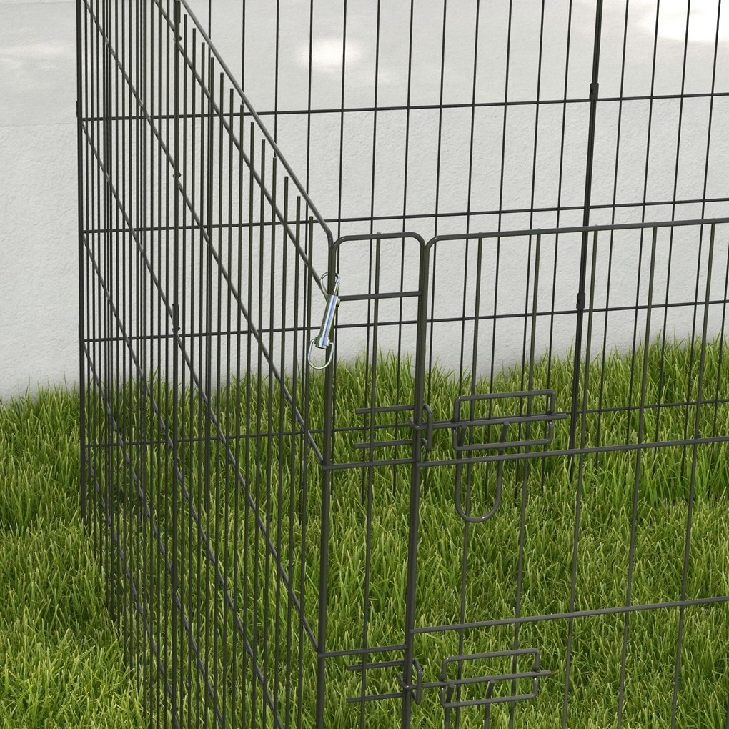 PawHut Parc modular pentru câini iepuri rozătoare gard pentru animale mici interior și exterior 61 x 91 cm negru | Aosom Romania