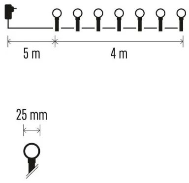 Ghirlandă LED de exterior, 40 LED, 9 m, IP44, albastră