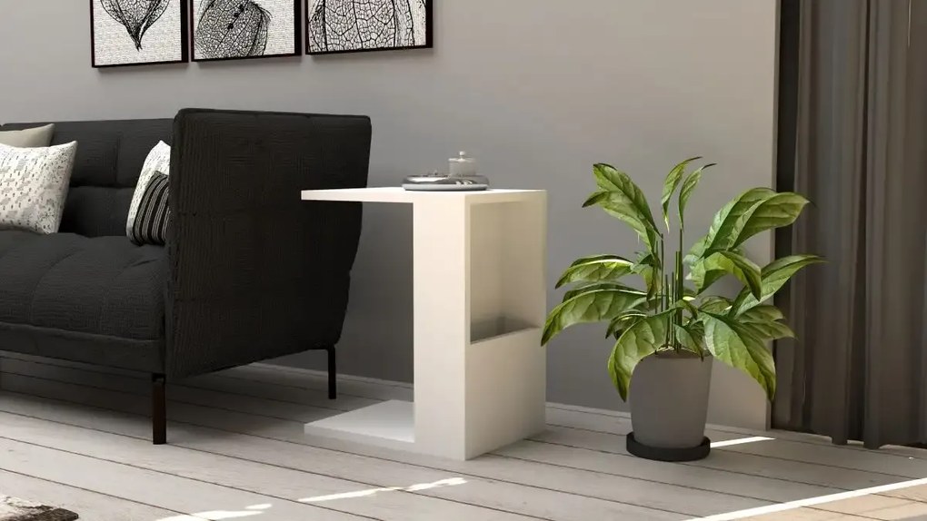 Masuta laterala  Sorina Homs, alb, 50 x 40 x 30 cm, pal 18 mm