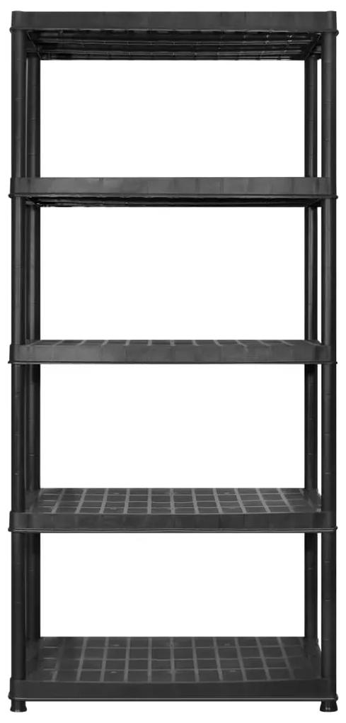 Raft de depozitare 5 niveluri negru 274,5x45,7x185 cm, plastic 274.5 x 45.7 x 185 cm, 1
