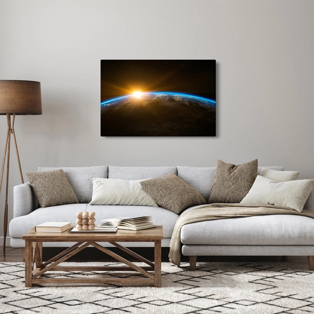Tablou - Planeta Pământ și univers (90x60 cm)