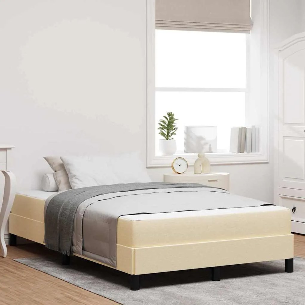 vidaXL Pat cu arcuri Altele Crem 120 x 200 cm țesătură