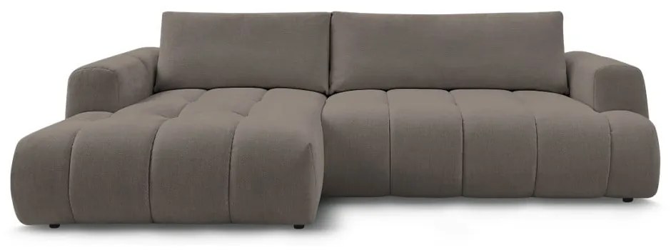 Colțar taupe extensibil/cu spațiu de depozitare (cu colț pe partea stângă/cu șezlong) Fuji – Bobochic Paris