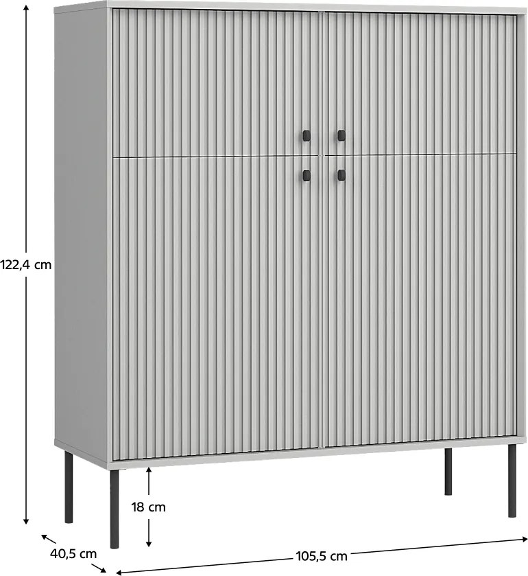 Dulap ARIS 2D2D, gri