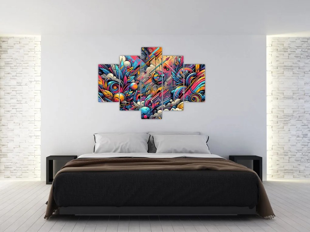 Tablou - Graffiti multicolor (150x105 cm)