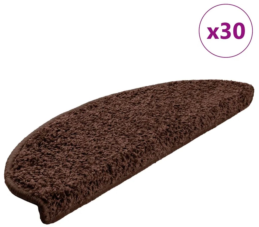 vidaXL Covorașe scară 30 buc maro 65x21x4 cm