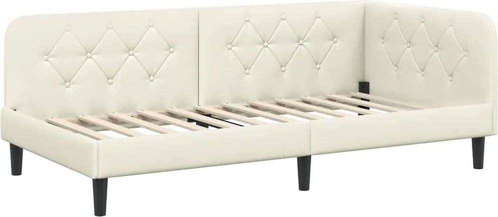 vidaXL Cadru de pat colțar Crem 90 x 200 cm Catifea