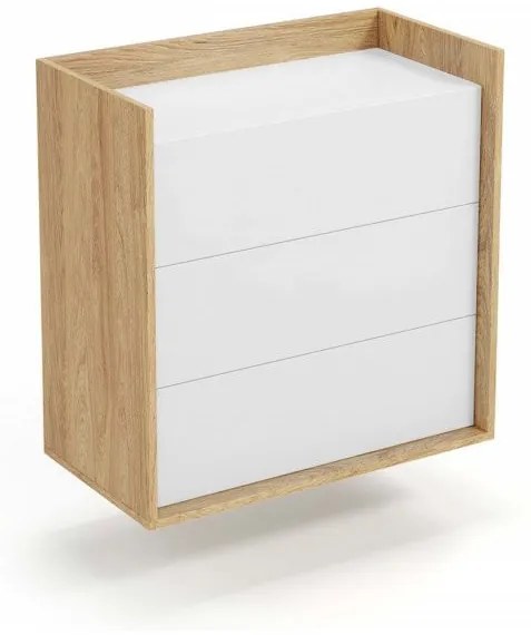 Comoda modulară Mobius S3 natur/alb - H83