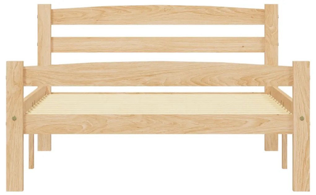 Cadru de pat, 90x200 cm, lemn masiv de pin Maro deschis, 90 x 200 cm