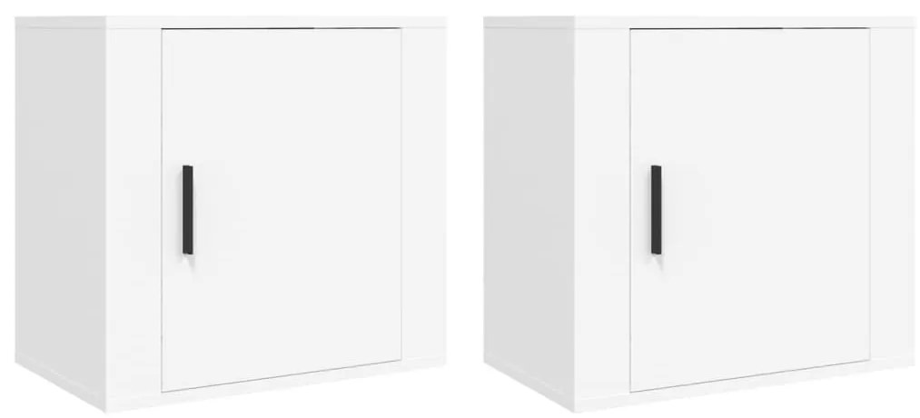 vidaXL Noptiere de perete, 2 buc., alb, 50x36x47 cm