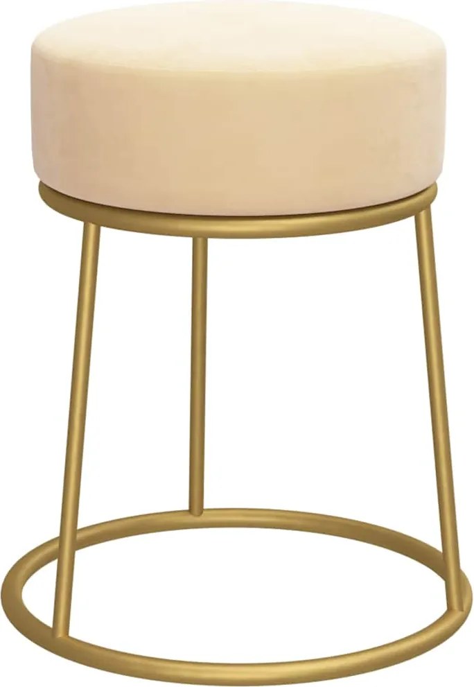 vidaXL Taburet rotund, culoarea caisei, catifea