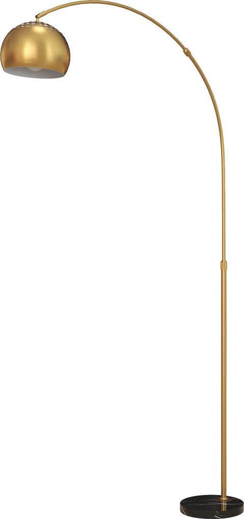 HOMCOM Lampă de podea, design arcuit cu bază din marmură, 167 cm, Negru+Aur | Aosom Romania
