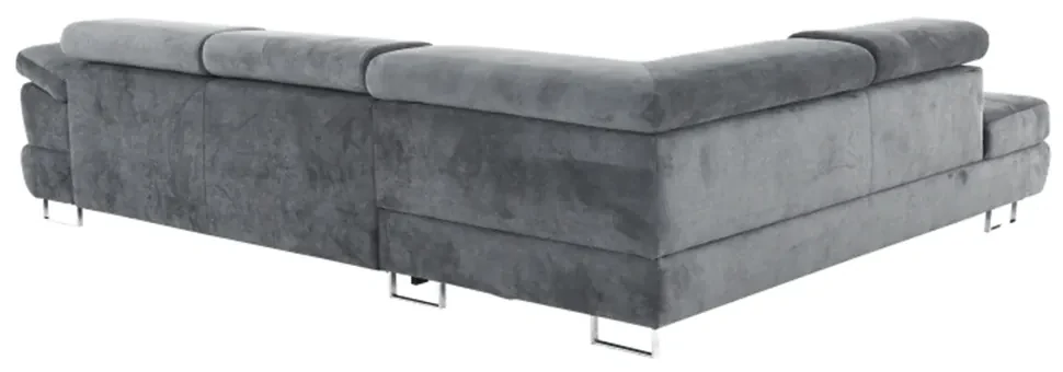 Colţar, material textil, gri, model stânga, BUTON P