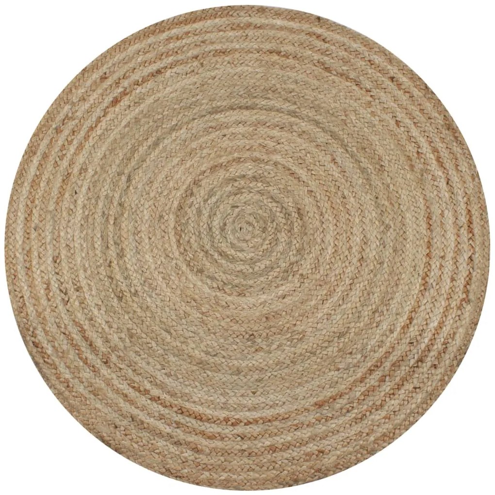 vidaXL Covor din iută împletită, 120 cm, rotund