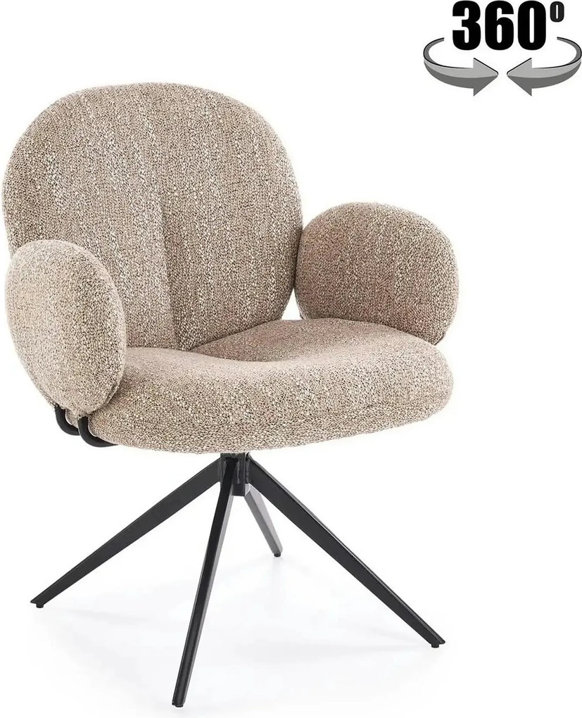 Scaun K568, bej inchis/negru, stofa clasica/otel, 65x64x82 cm
