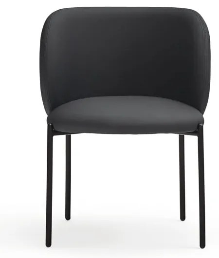 Set de scaune de sufragerie negru 2 buc. tapițat Mogi – Teulat