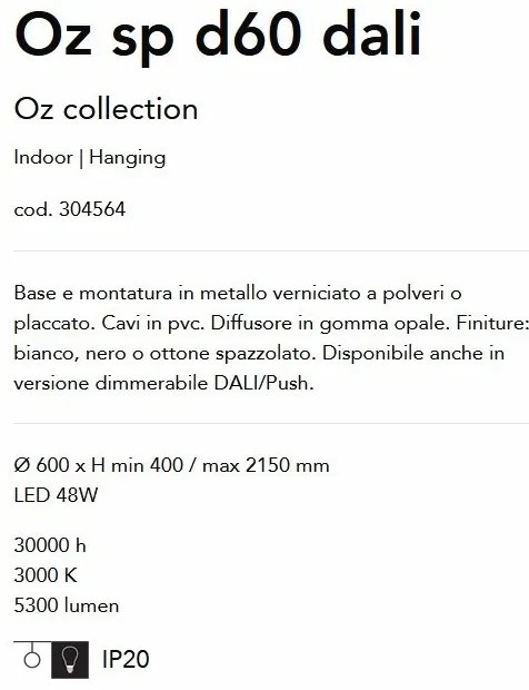 Lustra LED suspendata design modern circular Oz sp d60 dali alama