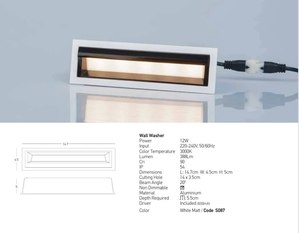 Corp incastrabil LED cu protectie IP54 Sandy White