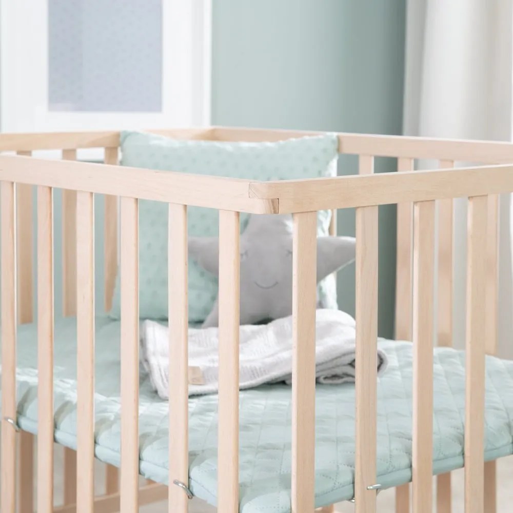 Țarc pentru copii în culoare naturală cu înălțime reglabilă/cu roți 75x100 cm Style – Roba