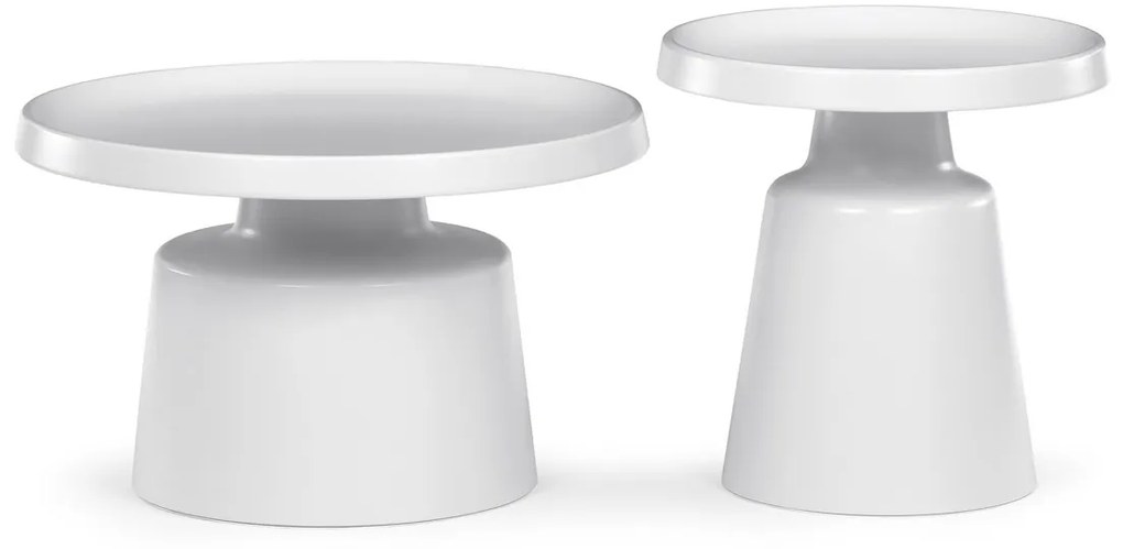 Set de măsuțe de cafea F4114 WT, alb, 2 buc.