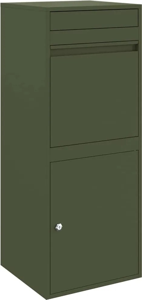 vidaXL Cutie pentru colet cu ușă Olivengrønn 41 x 38 x 103 cm Oțel