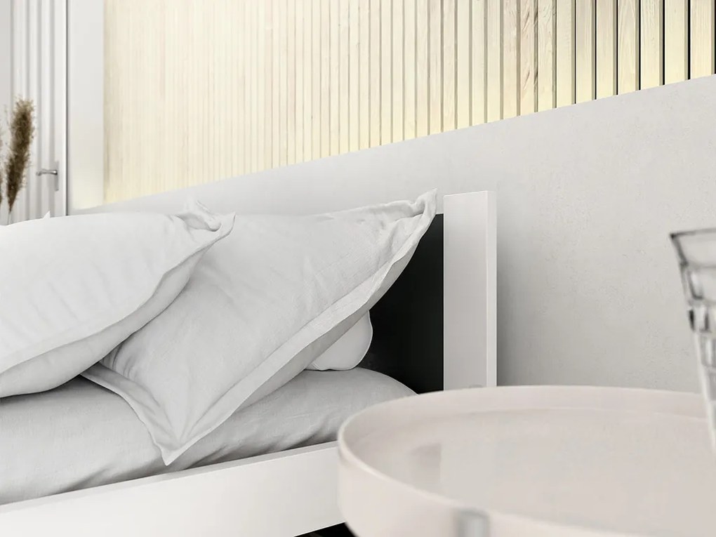 Pat de o persoana IKAROS 90 x 200 cm, antracit/alb Saltele: Cu saltele Sommera 18 cm, Somiera pat: Cu lamele curbate