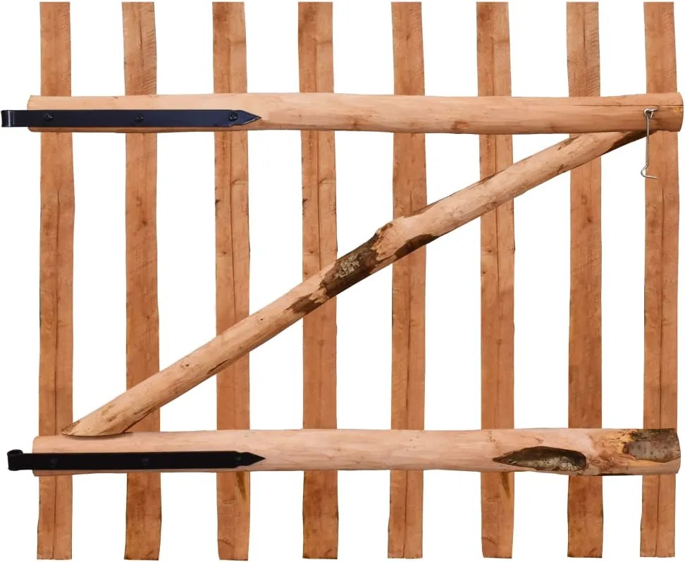 vidaXL Poartă de gard simplă, din lemn de alun, 100x90 cm