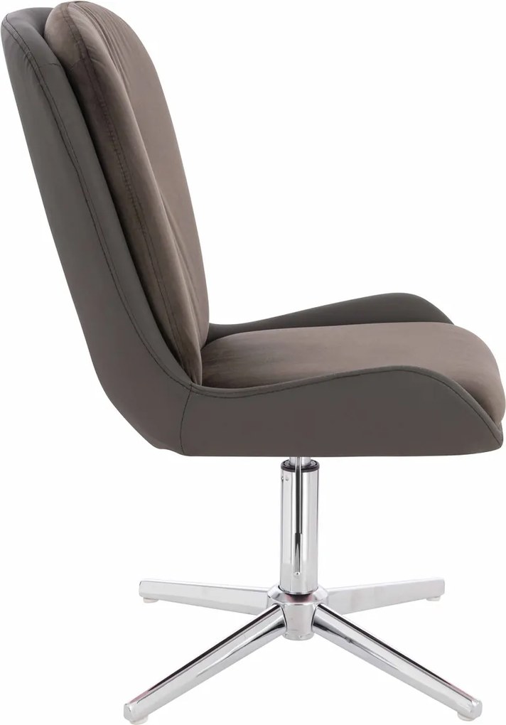 HR690CROSS Scaun Velvet&amp;soft Piele Pu Ciocolată/Cafea Bază Cromata