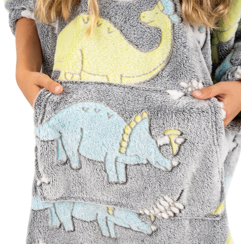 Poncho imitație de blăniță 4Home Dino, 70 x 70 cm