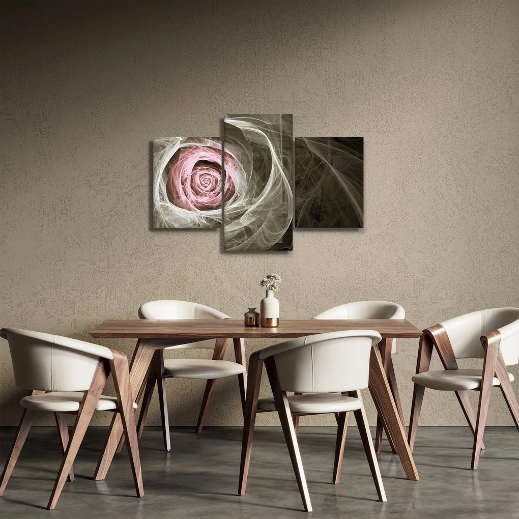 Tablou - Abstract trandafir roz deschis roz (90x60 cm)