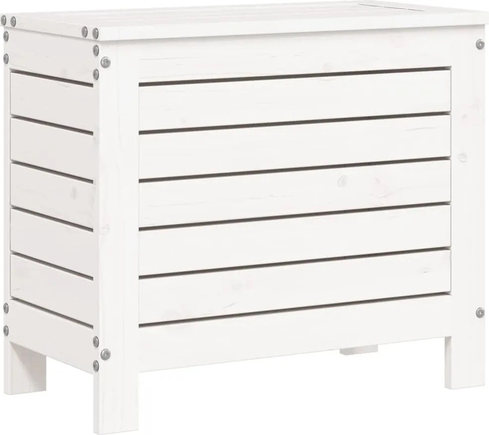 vidaXL Taburet de grădină, alb, 62x31,5x52 cm, lemn masiv pin