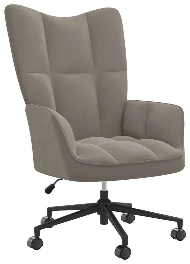 328172 vidaXL Scaun de relaxare, gri deschis, catifea