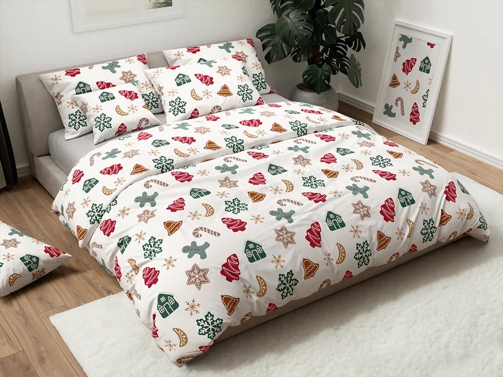 Lenjerie de pat din bumbac HOLLY alb Dimensiune lenjerie de pat: 70 x 90 cm | 140 x 220 cm