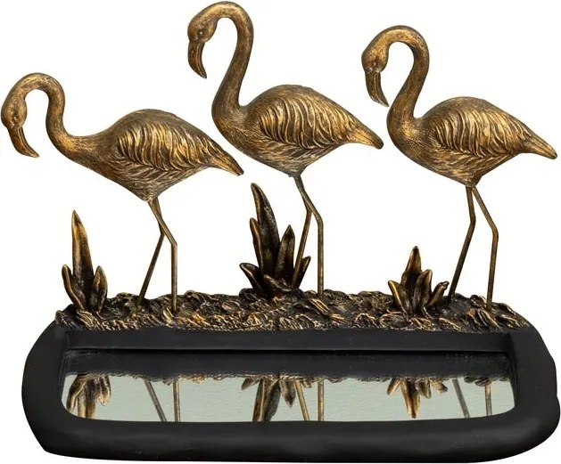 Decoratiune de masa, din rasina, Flamingo