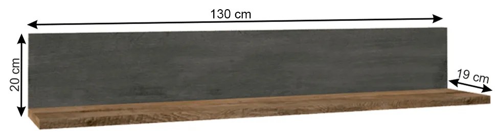 Raft Modestus P1 (stejar lefkas închis + smooth gri). 809340