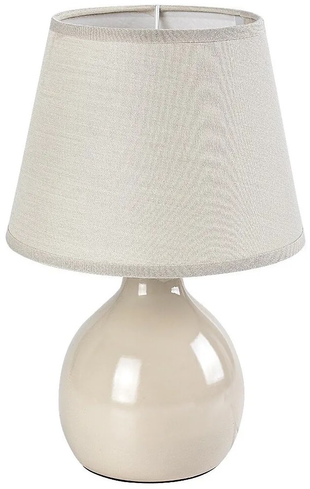 Lampa de masa ceramica si abajur bej Ingrid