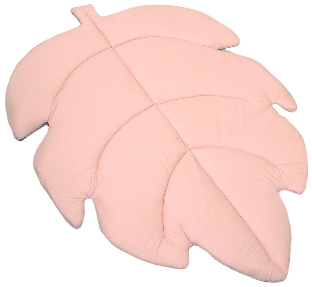Covoras de joaca termic Frunza Pure Rose 150x105x5cm, pliabil, bumbac 100% si umplutura antialergica BabySoft  , protectie impotriva loviturilor