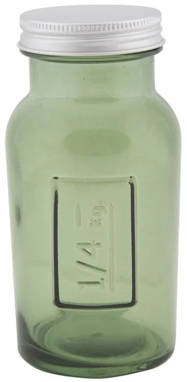 Borcan sticla reciclata GREEN (cm) O 6,5X13,5