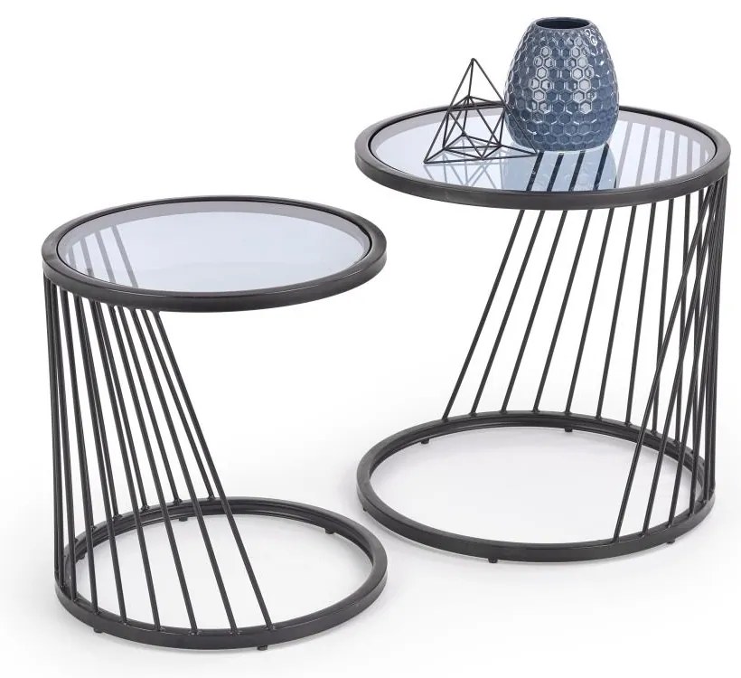 Masa de cafea Antilla, transparenta/neagra